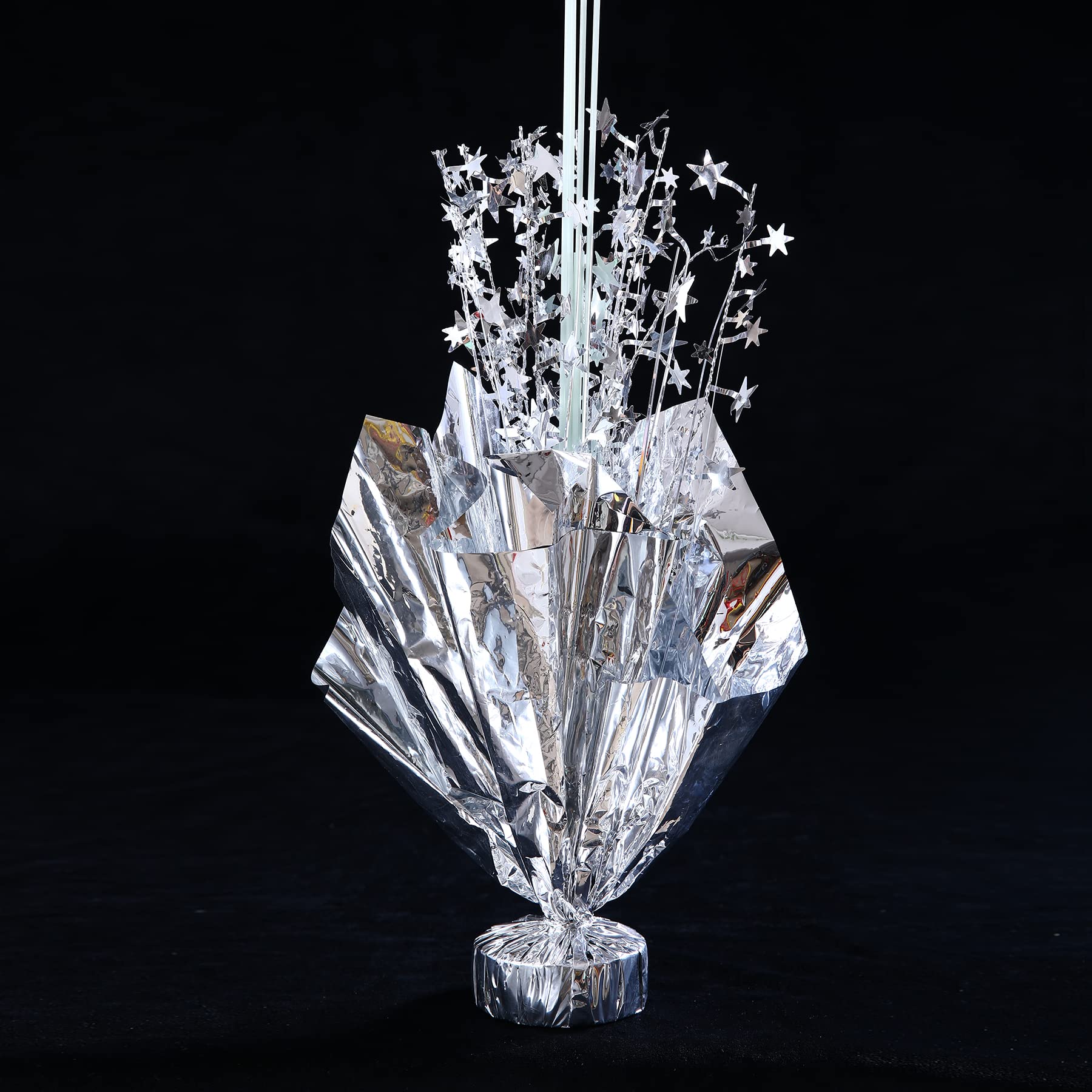Suppromo 6-Set Silver Table Balloon Stand Kit with Silver & Confetti Balloons