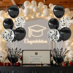Suppromo 2-Set Black Table Balloon Stand Kit – Confetti Balloons for Party Centerpieces