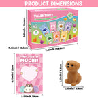SURCVIO 28-Pack Valentines Day Animal Mochi Squishies with Cards – Classroom Gifts & Party Favors