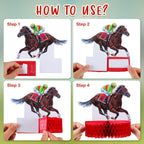 Sureio 9 Pcs Kentucky Horse Racing Derby Honeycomb Centerpieces – 3D Table Decorations