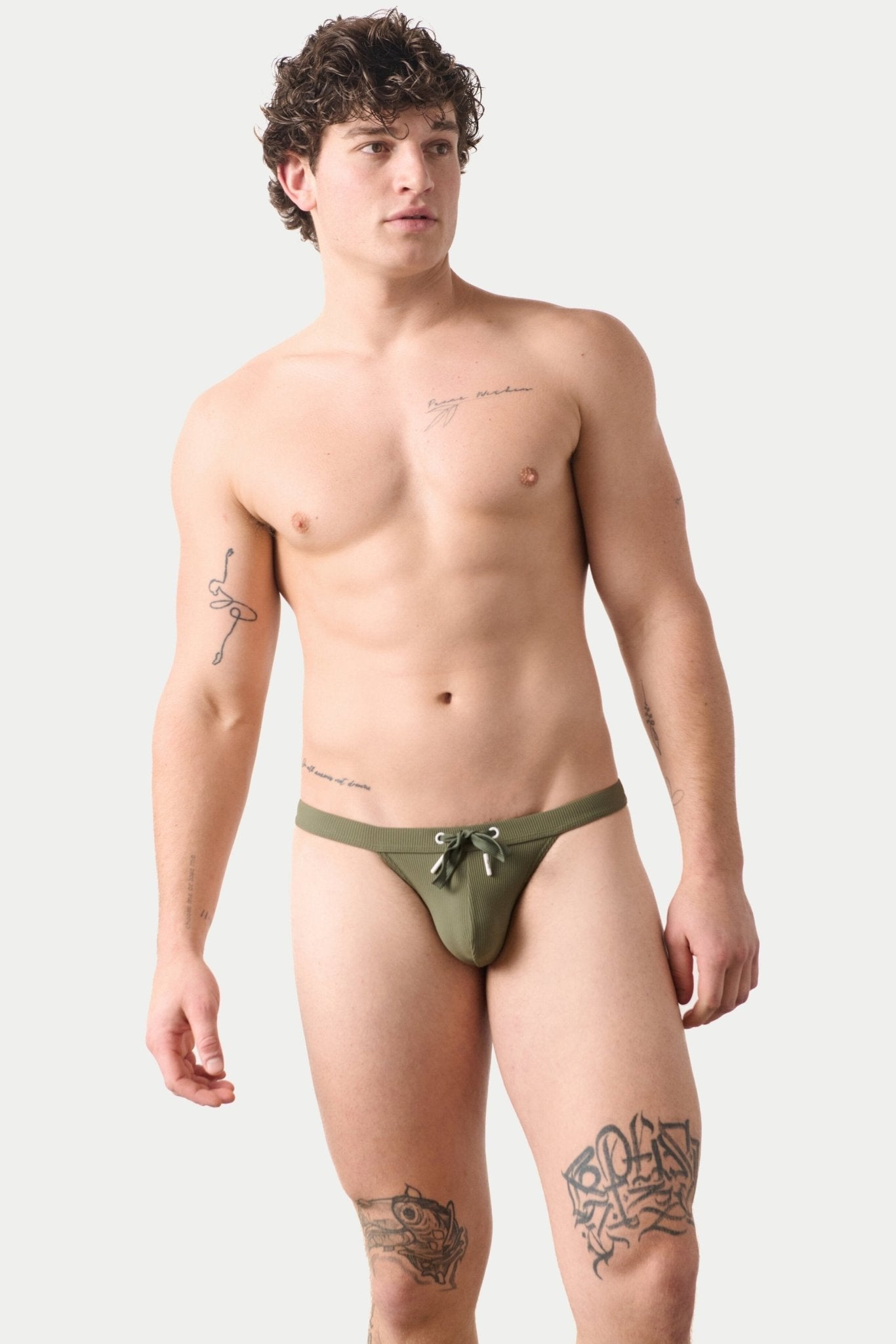 SURGE Swim Thong - Army Green