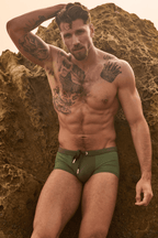 SURGE Swim Thong Trunks - Army Green