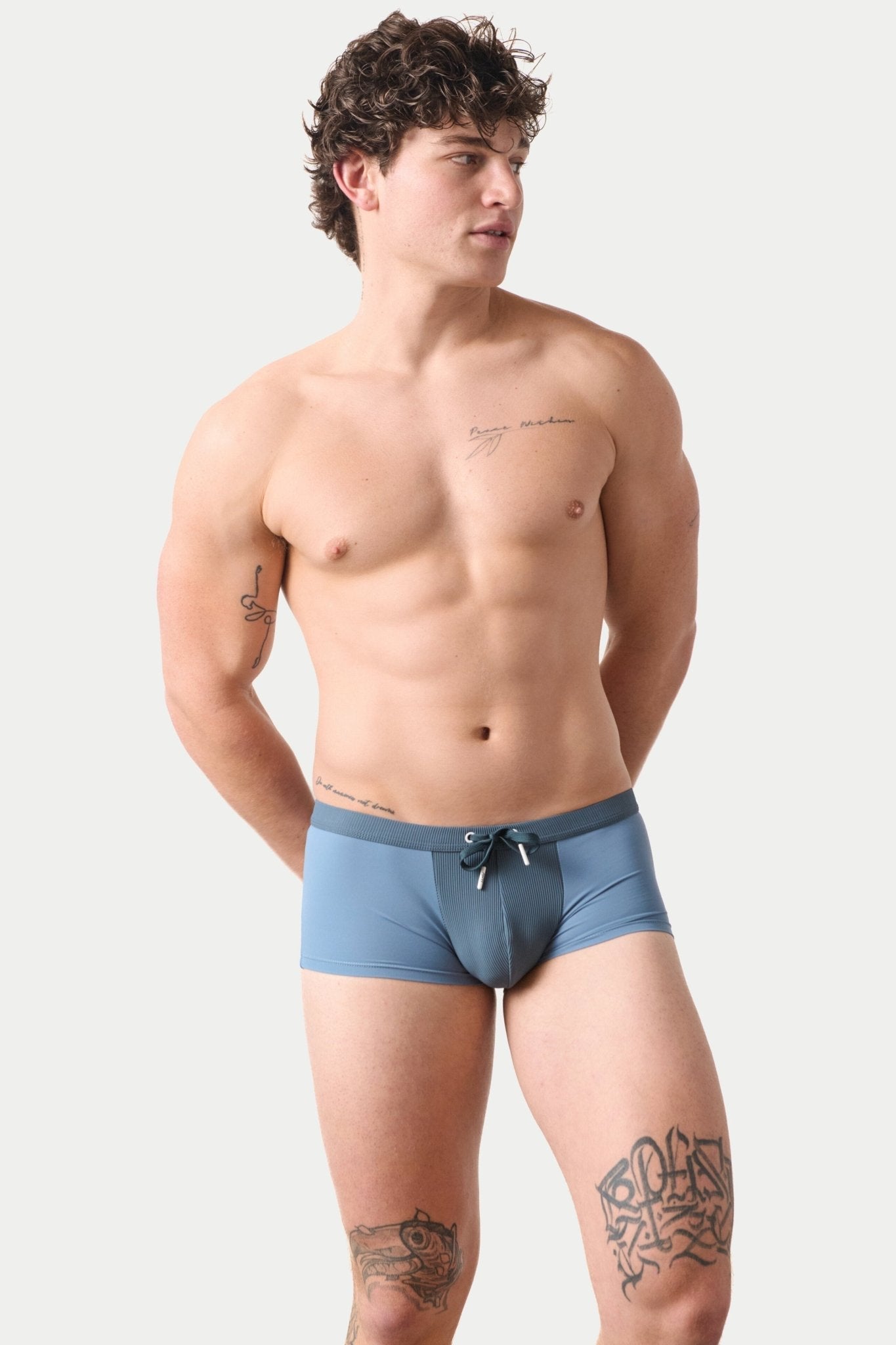 SURGE Swim Thong Trunks - Steel Blue