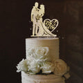 SUVO Elegant Gold Crystal Wedding Cake Topper – Mr & Mrs Rhinestone Design, 4.13x5.2 in