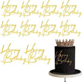 SUVO Gold Acrylic Happy Birthday Cake Toppers – 10pcs Party Decor for Cakes & Cupcakes