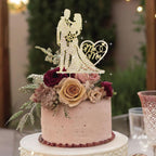 SUVO Elegant Gold Crystal Wedding Cake Topper – Mr & Mrs Rhinestone Design, 4.13x5.2 in