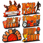 Suzile 6-Piece Basketball Wooden Table Decorations – Centerpieces for Birthday & Baby Shower