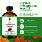 SVA Pomegranate Seed Organic Oil – 4oz | Cold-Pressed Carrier Oil for Face, Skin & Hair