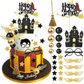 SWIMDOG Wizard Birthday Cake Topper Decorations — 26-Piece Glitter Set