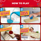 SWOOC Games Giant Tower Party Game with Hidden Jello Shots – Includes Cups, Lids & Carrying Case
