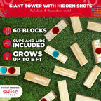 SWOOC Games Giant Tower Party Game with Hidden Jello Shots – Includes Cups, Lids & Carrying Case
