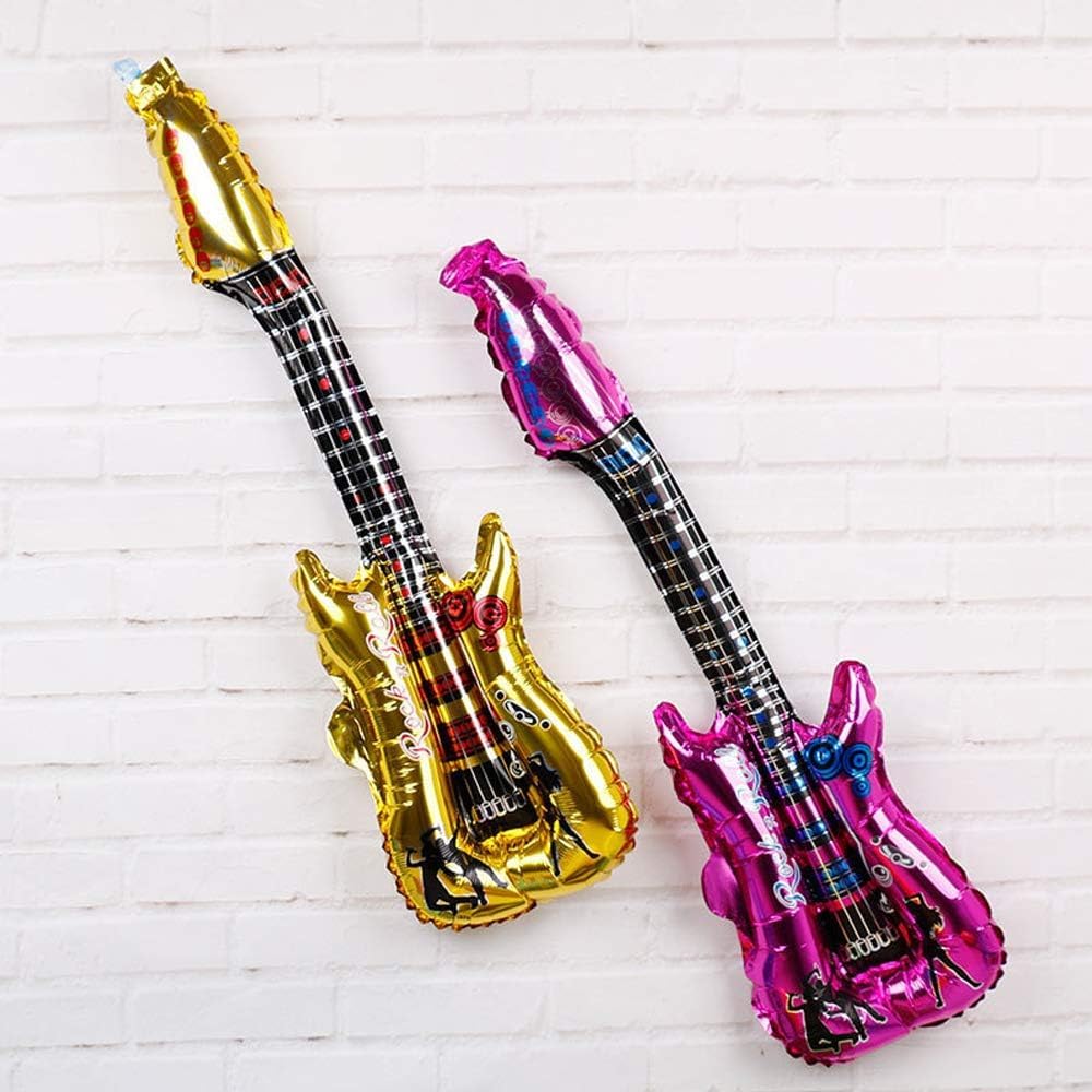 SYNUO Music Note & Guitar Foil Balloons – 30in Pink Party Decor