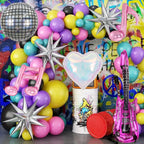 SYNUO Music Note & Guitar Foil Balloons – 30in Pink Party Decor