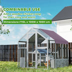 PawHut Large Walk In Chicken Run with Waterproof & Anti-UV Cover, for 6-8 Chickens, for Garden, Farm, 5.5' x 6' x 6'