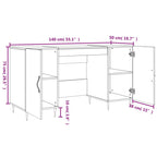 Modern Wooden Home Office Computer Desk Table With 2 Storage Cupboards