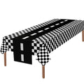 Tallew 2 Pcs Checkered Tablecloth & Race Runner – Black & White Racing Party Decor