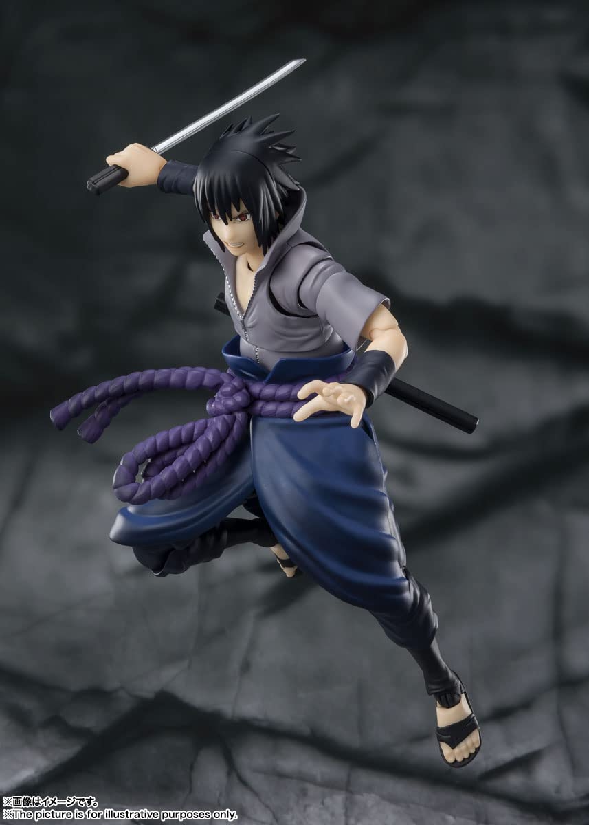 TAMASHII NATIONS Naruto Shippuden Sasuke Uchiha S.H.Figuarts Action Figure – He Who Bears All Hatred