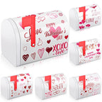 Tandefio 6-Pack Valentine Mini Tinplate Mailboxes with Stickers – DIY Gift & Party Favors