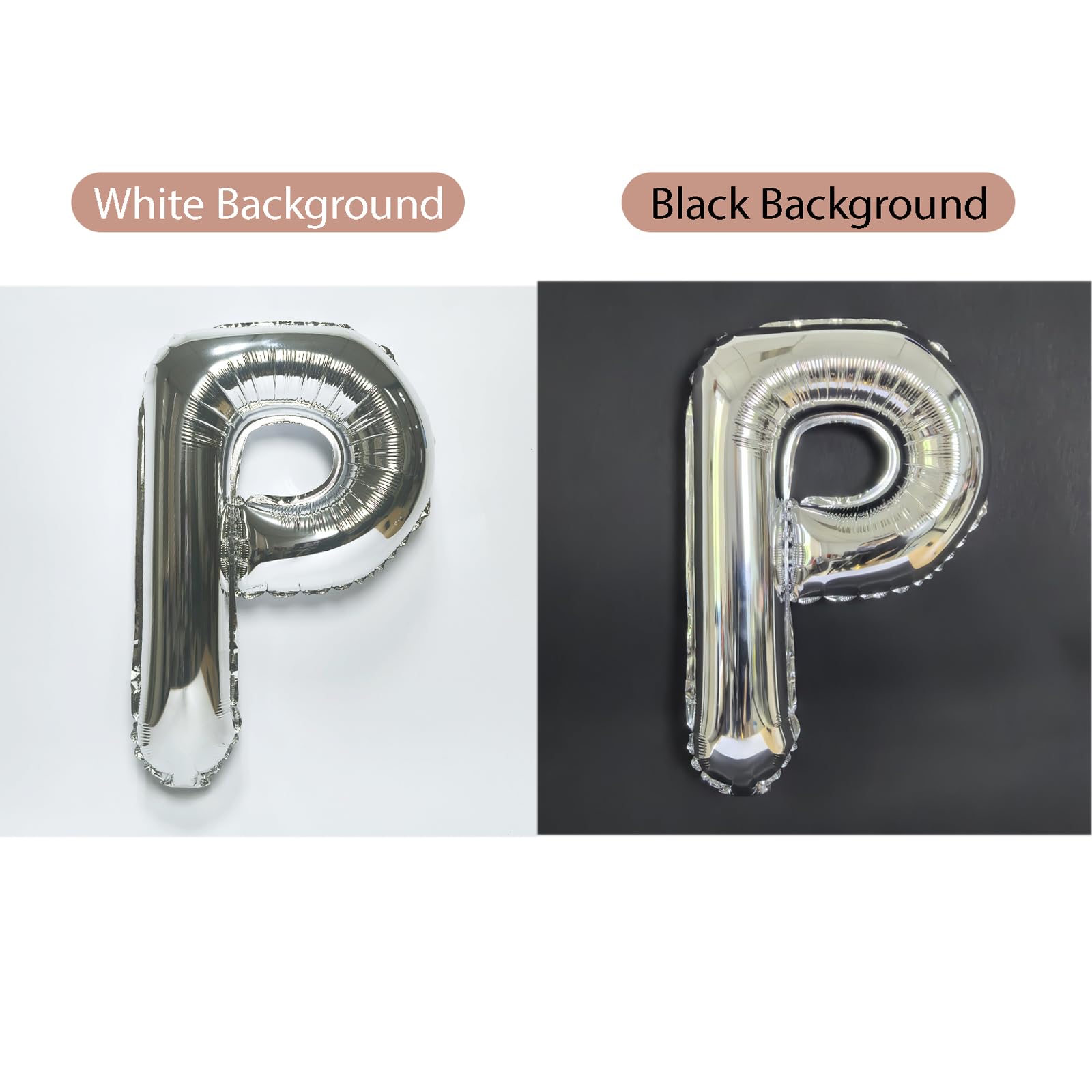 TangTuan 53 Pcs Silver Foil Letter Balloons – 16 Inch A-Z Sets + & Symbol for Custom Banners
