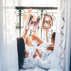 TangTuan 52 pcs Rose Gold Foil Letter Balloons Kit with Air Pump, 16 Inch, A-Z Sets