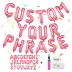TangTuan 52 Pcs Pink Foil Letter Balloons with Air Pump – 16" A-Z Sets for Birthday Banner & Party Decor