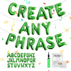 TangTuan 52 Pcs Green Foil Alphabet Balloons with Air Pump, 16-Inch, 2 A-Z Sets