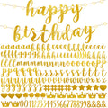 TaoBary 167-Pcs DIY Glitter Banner Kit – Customizable Happy Birthday Banner with 3 Ropes (Gold)