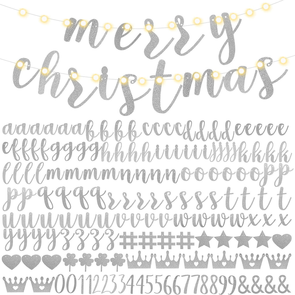 TaoBary 167 Pcs DIY Glitter Banner Kit – Customizable Birthday Banner with 162 Letters, Numbers & Symbols