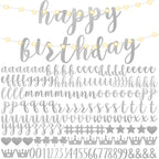 TaoBary 167 Pcs DIY Glitter Banner Kit – Customizable Birthday Banner with 162 Letters, Numbers & Symbols