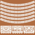 TaoBary 6 Pack White Papel Picado Banner — 118 in Mexican Wedding Decor