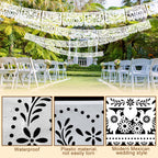 TaoBary 6 Pack White Papel Picado Banner — 118 in Mexican Wedding Decor