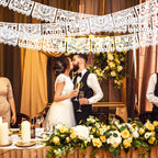 TaoBary 6 Pack White Papel Picado Banner — 118 in Mexican Wedding Decor