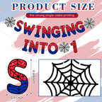 TaoBary Spider Theme 1st Birthday Banner – Pre-Strung, Easy Setup