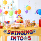 TaoBary Spider Theme 5th Birthday Banner – Pre-strung Party Decor for Kids