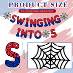 TaoBary Spider Theme 5th Birthday Banner – Pre-strung Party Decor for Kids