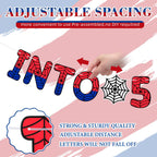 TaoBary Spider Theme 5th Birthday Banner – Pre-strung Party Decor for Kids
