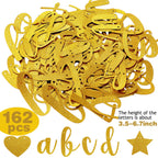 TaoBary 167-Pcs DIY Glitter Banner Kit – Customizable Happy Birthday Banner with 3 Ropes (Gold)