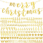 TaoBary 167-Pcs DIY Glitter Banner Kit – Customizable Happy Birthday Banner with 3 Ropes (Gold)