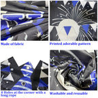 TAOTOSUNE 10th Birthday Decorations Bundle — Blue & Black Banner, Backdrop, 32-inch Foil Balloons, Swirls, Cards
