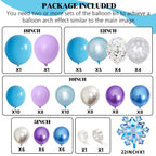 TAOYE Snowflake Balloon Arch Kit – Metallic Blue Purple Silver Balloons for Winter Wonderland Party
