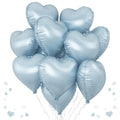 TAOYE Baby Blue Heart Foil Balloons – 18in 10-Pack for Birthday, Baby Shower & More
