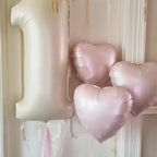 TAOYE Pink & Cream 18-Inch Heart Balloons - 10-Pack Foil Mylar for Boho Birthday, Baby Shower, Valentines