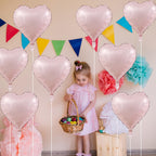 TAOYE Baby Pink Heart Balloons 18-Inch 12-Pack Pearl Mylar Hearts – Birthday, Wedding, Baby Shower