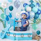TAOYE Teal Blue & White 12in Balloons – Under the Sea Ocean Party Decor
