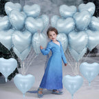 TAOYE Baby Blue Heart Foil Balloons – 18in 10-Pack for Birthday, Baby Shower & More
