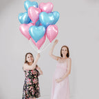 TAOYE Pink & Blue 18-Inch Heart Foil Balloons – Pastel Baby Shower & Gender Reveal Decor