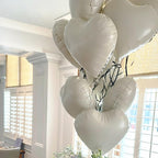 TAOYE Cream Heart Balloons – 18in Beige Heart Foil Balloons, 12 Pack for Boho Weddings & Celebrations