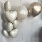 TAOYE Cream Heart Balloons – 18in Beige Heart Foil Balloons, 12 Pack for Boho Weddings & Celebrations