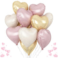 TAOYE Dusty Pink Cream Heart Balloons – 12pc 18in Foil Heart Balloon Set