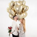 TAOYE Pastel Gold Heart Balloons – 10 Pcs, 18-inch Light Yellow Foil Heart Mylar Balloons